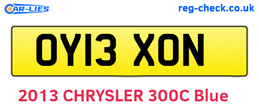 OY13XON are the vehicle registration plates.