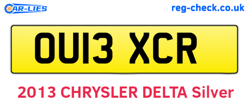 OU13XCR are the vehicle registration plates.