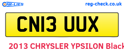 CN13UUX are the vehicle registration plates.