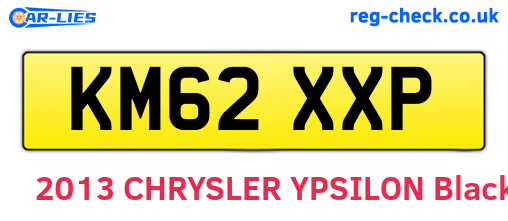 KM62XXP are the vehicle registration plates.