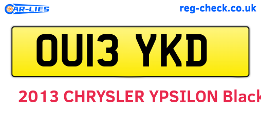 OU13YKD are the vehicle registration plates.