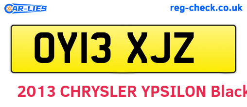 OY13XJZ are the vehicle registration plates.