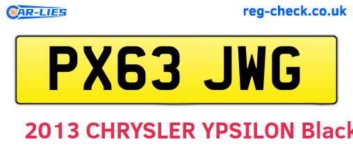 PX63JWG are the vehicle registration plates.
