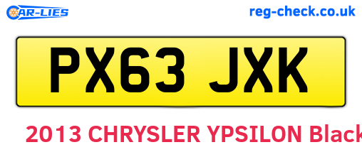 PX63JXK are the vehicle registration plates.