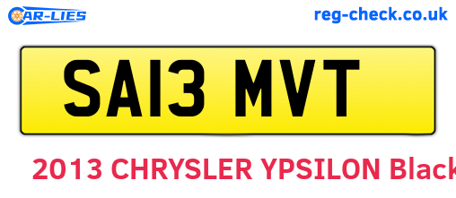 SA13MVT are the vehicle registration plates.