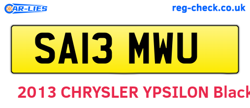 SA13MWU are the vehicle registration plates.