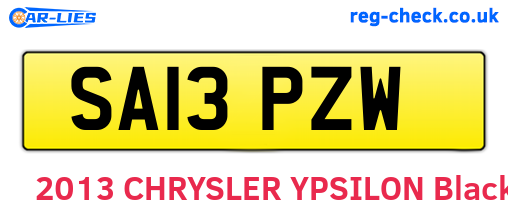 SA13PZW are the vehicle registration plates.