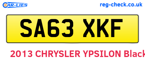SA63XKF are the vehicle registration plates.