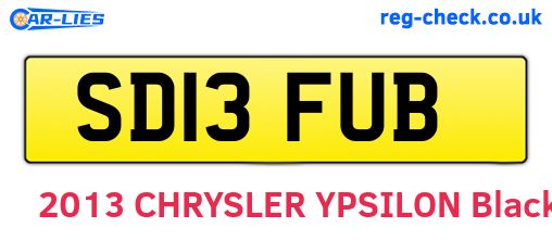 SD13FUB are the vehicle registration plates.