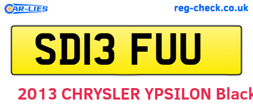 SD13FUU are the vehicle registration plates.