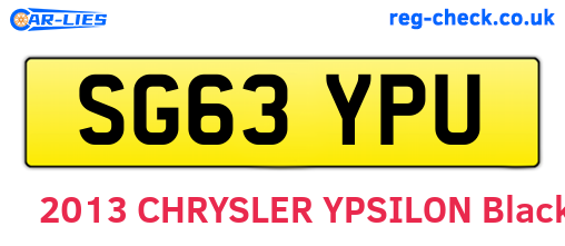 SG63YPU are the vehicle registration plates.