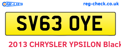 SV63OYE are the vehicle registration plates.
