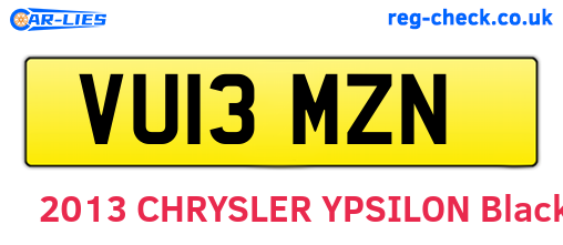 VU13MZN are the vehicle registration plates.
