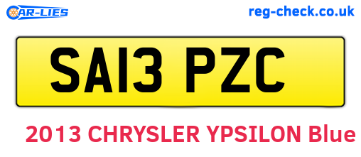 SA13PZC are the vehicle registration plates.