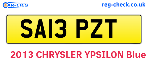SA13PZT are the vehicle registration plates.