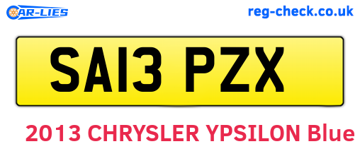 SA13PZX are the vehicle registration plates.