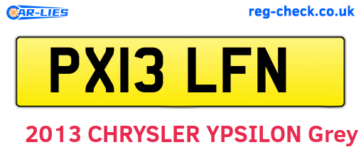 PX13LFN are the vehicle registration plates.