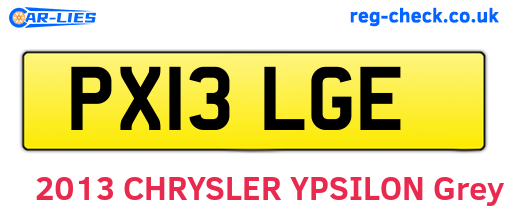 PX13LGE are the vehicle registration plates.