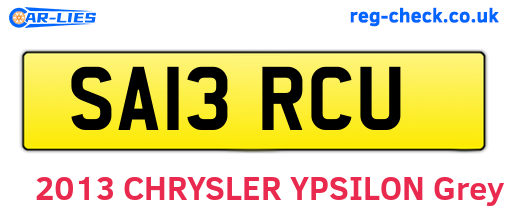 SA13RCU are the vehicle registration plates.