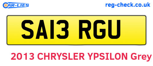 SA13RGU are the vehicle registration plates.