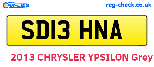 SD13HNA are the vehicle registration plates.