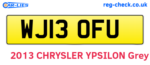 WJ13OFU are the vehicle registration plates.