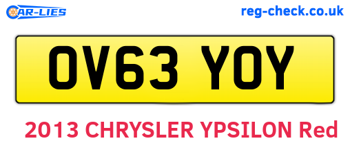 OV63YOY are the vehicle registration plates.