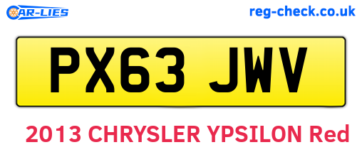 PX63JWV are the vehicle registration plates.