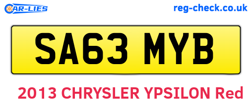 SA63MYB are the vehicle registration plates.
