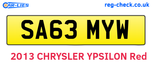 SA63MYW are the vehicle registration plates.