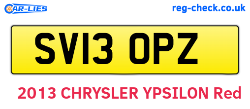 SV13OPZ are the vehicle registration plates.