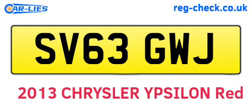 SV63GWJ are the vehicle registration plates.