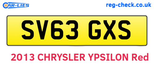 SV63GXS are the vehicle registration plates.