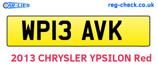 WP13AVK are the vehicle registration plates.