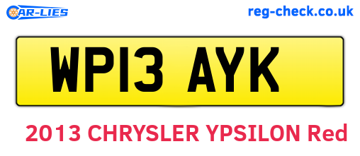 WP13AYK are the vehicle registration plates.