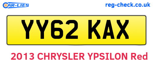 YY62KAX are the vehicle registration plates.