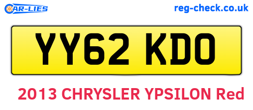 YY62KDO are the vehicle registration plates.