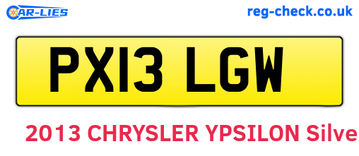 PX13LGW are the vehicle registration plates.