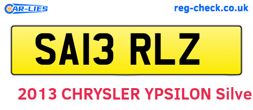 SA13RLZ are the vehicle registration plates.