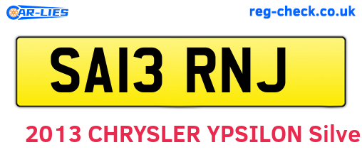 SA13RNJ are the vehicle registration plates.