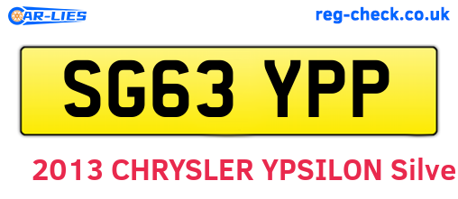 SG63YPP are the vehicle registration plates.