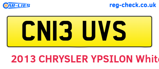 CN13UVS are the vehicle registration plates.