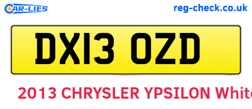 DX13OZD are the vehicle registration plates.