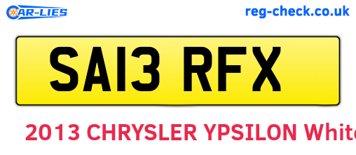 SA13RFX are the vehicle registration plates.