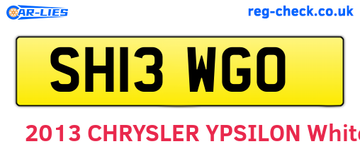 SH13WGO are the vehicle registration plates.