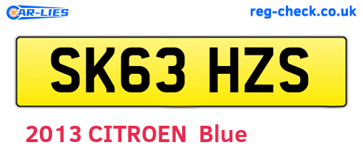 SK63HZS are the vehicle registration plates.