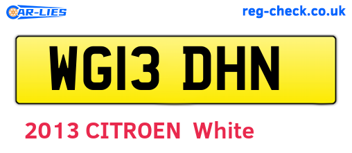 WG13DHN are the vehicle registration plates.