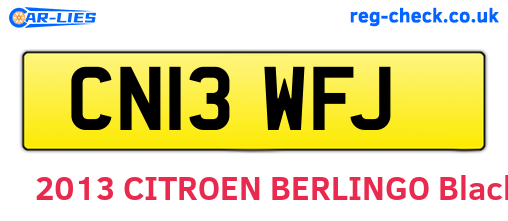 CN13WFJ are the vehicle registration plates.