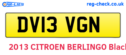 DV13VGN are the vehicle registration plates.