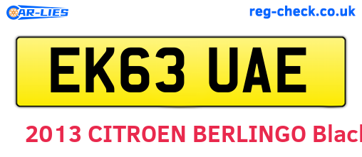 EK63UAE are the vehicle registration plates.